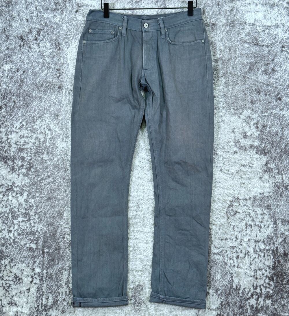 Gustin Slim Fit Jeans 30 x 30 Mens Raw Denim Gray Selvedge